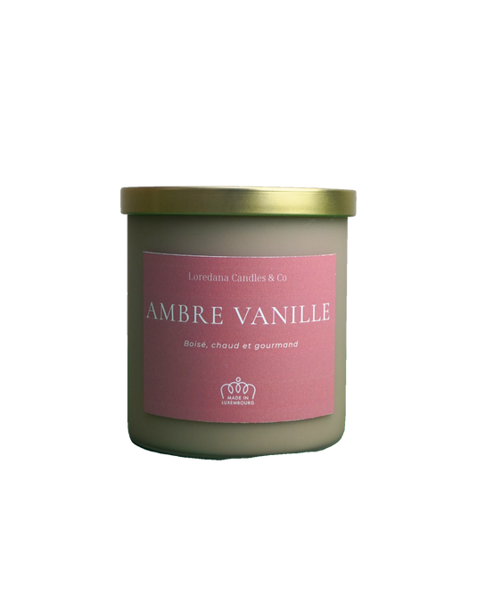 Translation missing: fr.Ambre Vanille — bougie parfumée en pot de verre, bougie artisanale Loredana Candles