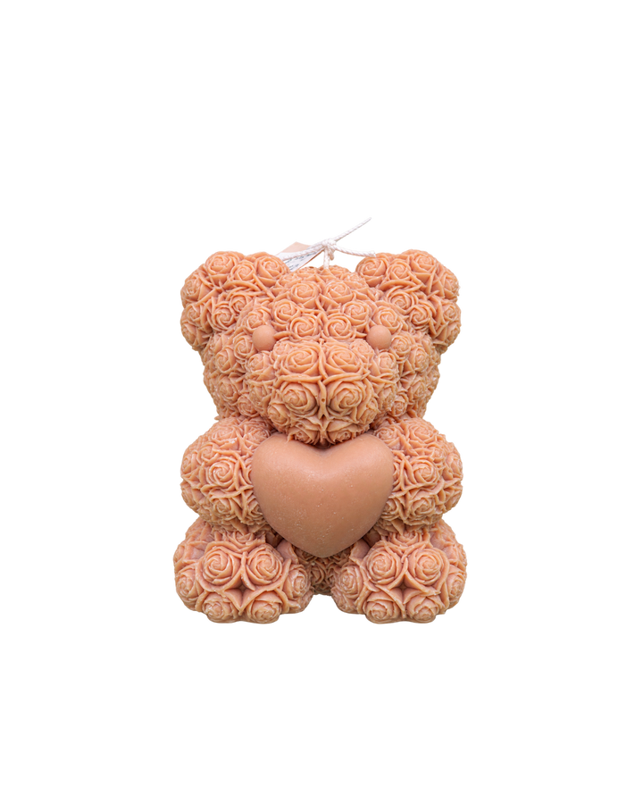 Translation missing: fr.Ours aux roses — Terracotta, bougie sculptée artisanale Loredana Candles