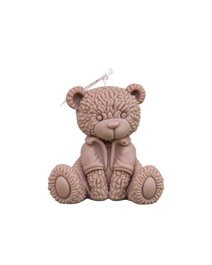 Translation missing: fr.Ours tricot — Taupe rosé, bougie sculptée artisanale Loredana Candles