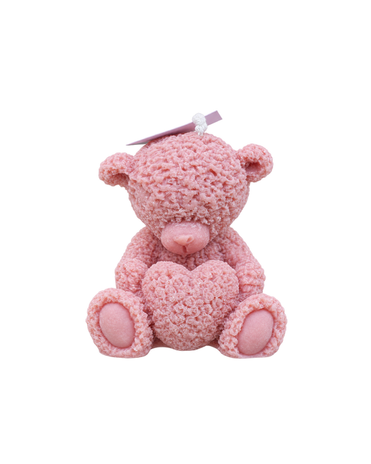Translation missing: fr.Ours bouclé — Rose vif, bougie sculptée artisanale Loredana Candles