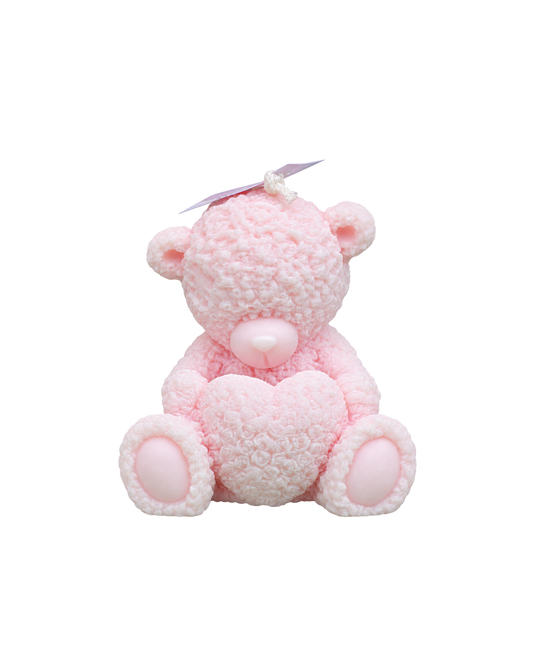 Translation missing: fr.Ours bouclé — Rose pâle, bougie sculptée artisanale Loredana Candles