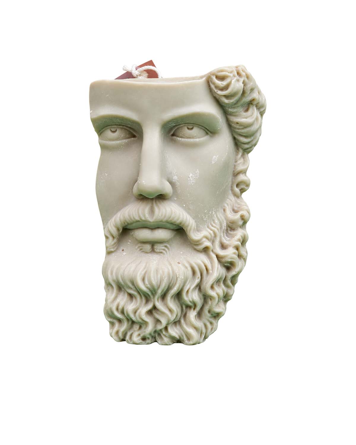 Translation missing: fr.Buste antique — Vert sauge — visage antique barbu sculpté, cire vert sauge, bougie artisanale Loredana Candles