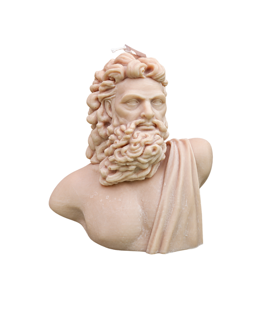 Translation missing: fr.Buste antique drapé — Terracotta — buste antique barbu drapé, cire terracotta, bougie artisanale Loredana Candles