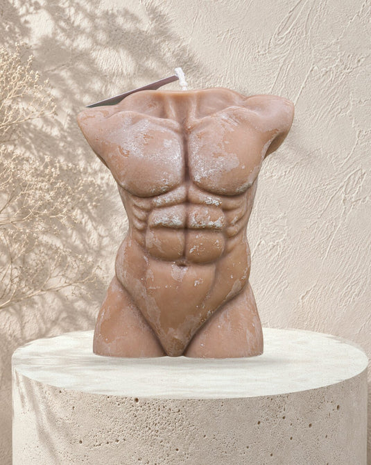 Translation missing: fr.Buste masculin en situation — buste masculin sculpté, cire terracotta, Loredana Candles