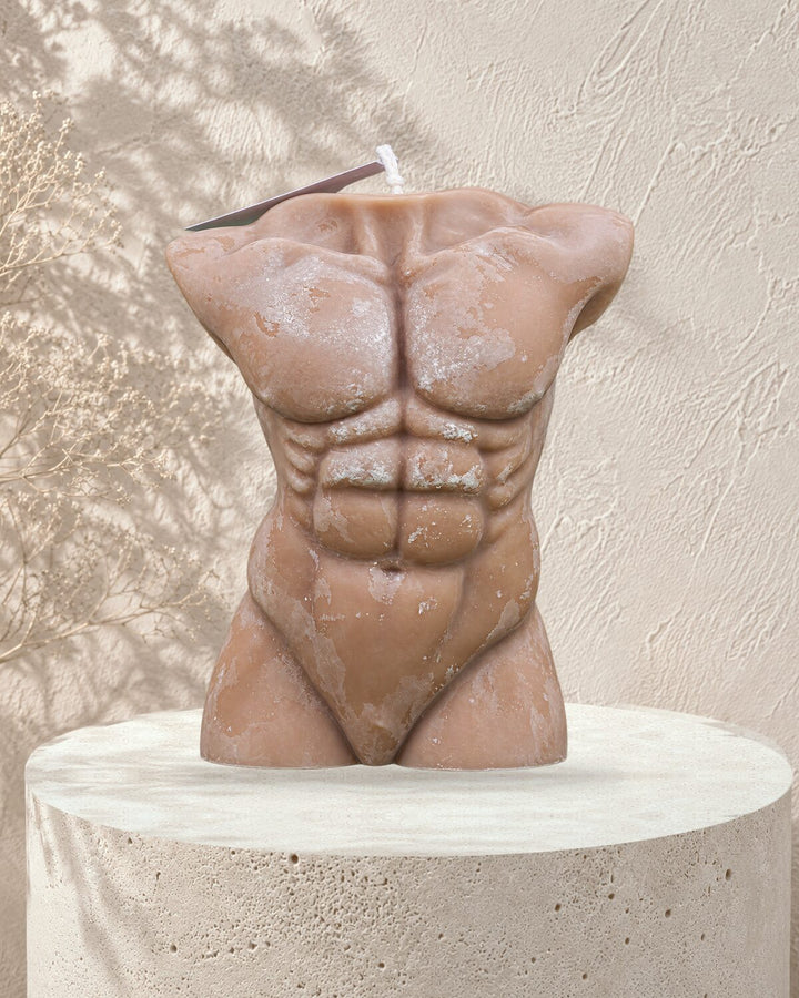 Translation missing: fr.Buste masculin en situation — buste masculin sculpté, cire terracotta, Loredana Candles