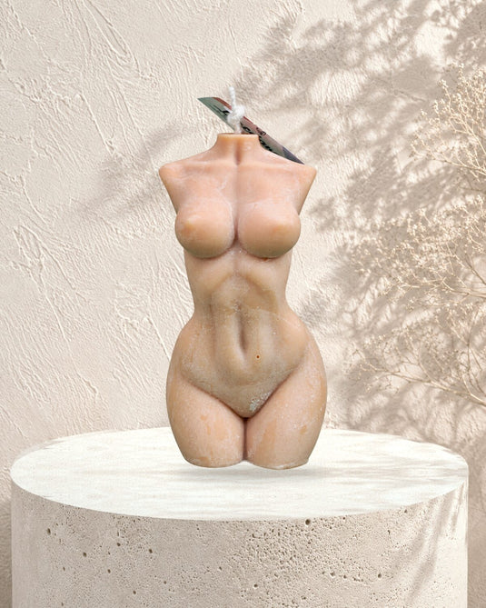 Translation missing: fr.Buste Vénus en situation — buste féminin élancé sculpté, cire nude, Loredana Candles