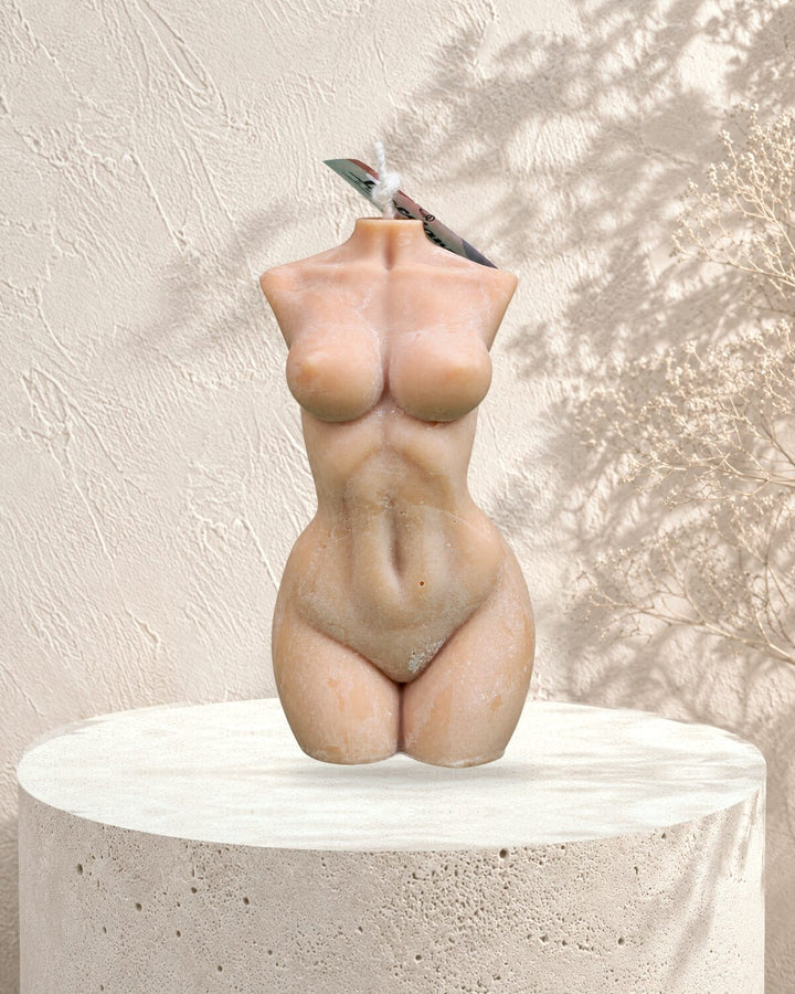 Translation missing: fr.Buste Vénus en situation — buste féminin élancé sculpté, cire nude, Loredana Candles