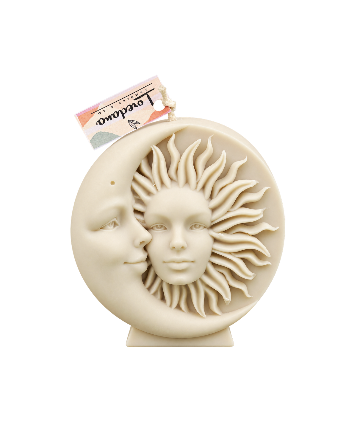 Translation missing: fr.Soleil et Lune — Ivoire — médaillon soleil et lune, cire ivoire, bougie artisanale Loredana Candles