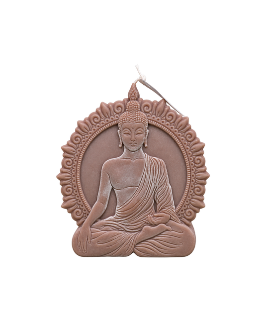 Translation missing: fr.Bouddha mandala — Taupe, bougie sculptée artisanale Loredana Candles