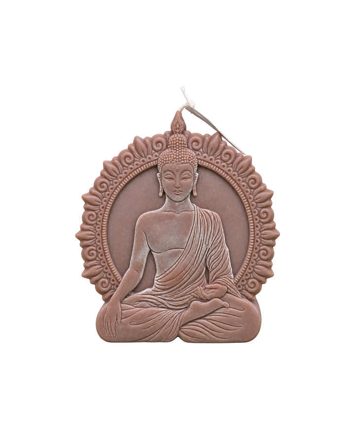 Translation missing: fr.Bouddha mandala — Taupe, bougie sculptée artisanale Loredana Candles