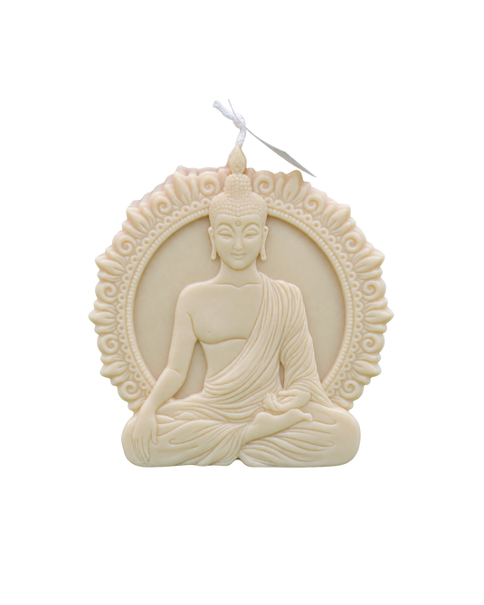 Translation missing: fr.Bouddha mandala — Ivoire, bougie sculptée artisanale Loredana Candles