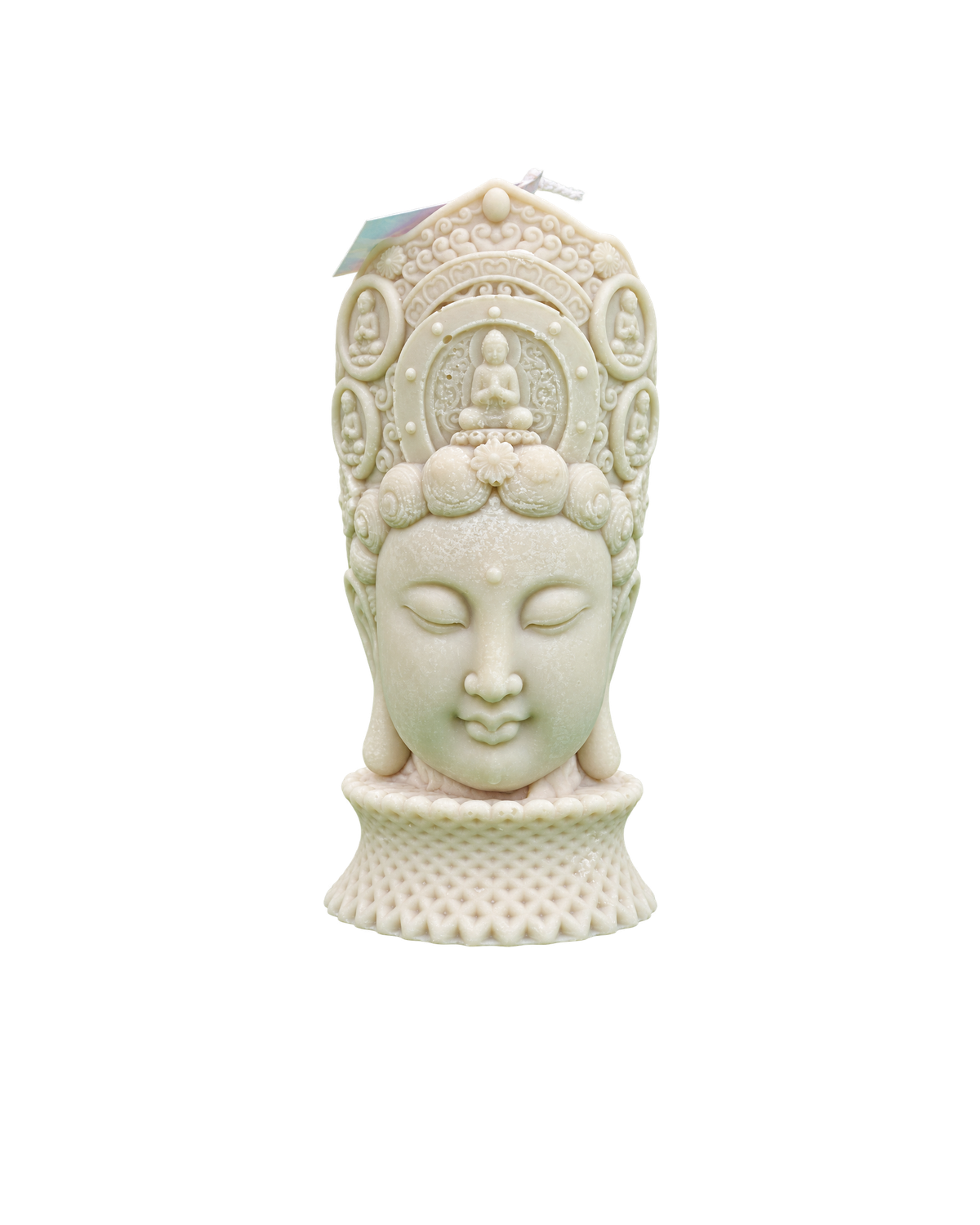 Translation missing: fr.Bouddha couronné — Ivoire — buste de Bouddha couronné ciselé, cire ivoire, bougie artisanale Loredana Candles