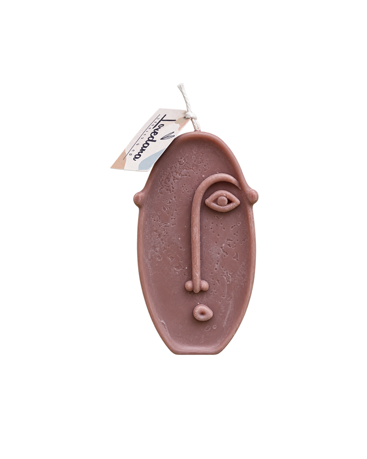 Translation missing: fr.Visage d'argile — Vieux rose, bougie sculptée artisanale Loredana Candles