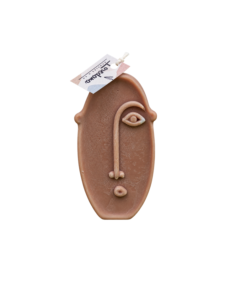 Translation missing: fr.Visage d'argile — Terracotta, bougie sculptée artisanale Loredana Candles
