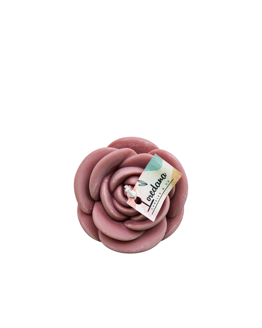 Translation missing: fr.Rose sculptée — Vieux rose, bougie sculptée artisanale Loredana Candles