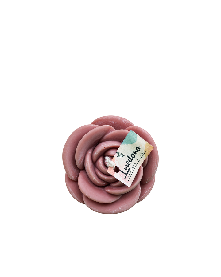 Translation missing: fr.Rose sculptée — Vieux rose, bougie sculptée artisanale Loredana Candles