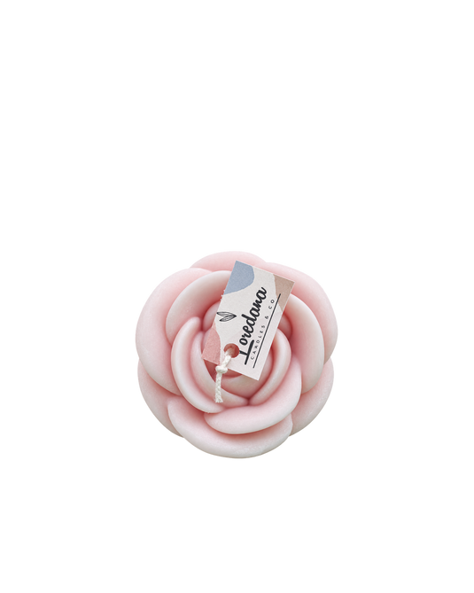 Translation missing: fr.Rose sculptée — Rose poudré, bougie sculptée artisanale Loredana Candles