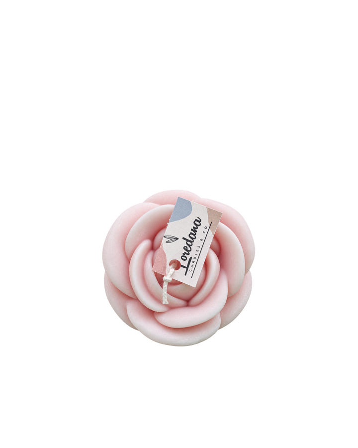 Translation missing: fr.Rose sculptée — Rose poudré, bougie sculptée artisanale Loredana Candles