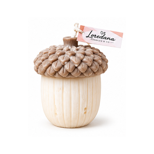 Translation missing: fr.Petite bougie sculpture gland à la cupule ciselée, collection Automne Loredana Candles